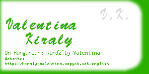 valentina kiraly business card